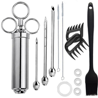 Profesjonalny Heavy Duty 304 strzykawka wtryskiwacz mięsa ze stali nierdzewnej z 3 igły marynaty 6